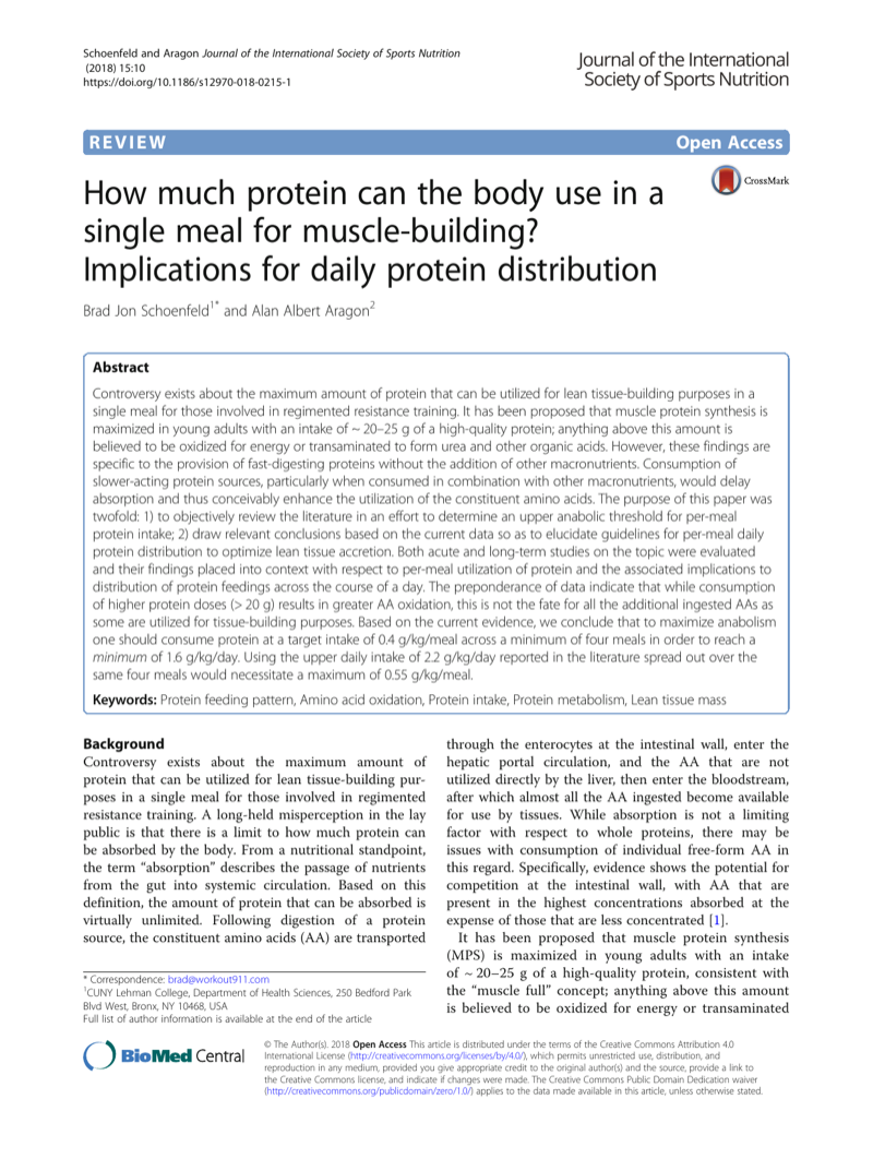 Cover of How Much Protein Can the Body Use in a Single Meal for Muscle-Building? Implications for Daily Protein Distribution